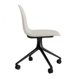 Normann Copenhagen Form Chair Swivel - 4 Wheel - Light Grey - Black Legs Shell Colour: Light Grey, Leg Colour: Black - thumbnail 3