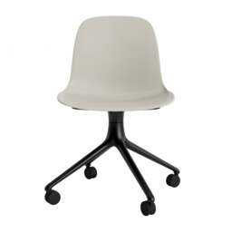 Normann Copenhagen Form Chair Swivel - 4 Wheel - Light Grey - Black Legs Shell Colour: Light Grey, Leg Colour: Black - thumbnail 2