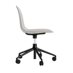 Normann Copenhagen Form Chair Swivel - 5 Wheel - Gas Lift - Warm Grey - Black Legs Shell Colour: Warm Grey, Leg Colour: Black - thumbnail 3