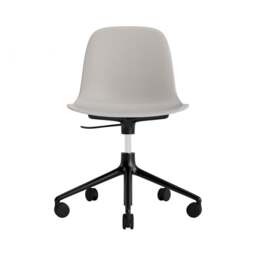 Normann Copenhagen Form Chair Swivel - 5 Wheel - Gas Lift - Warm Grey - Black Legs Shell Colour: Warm Grey, Leg Colour: Black - thumbnail 2