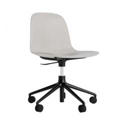 Normann Copenhagen Form Chair Swivel - 5 Wheel - Gas Lift - Warm Grey - Black Legs Shell Colour: Warm Grey, Leg Colour: Black