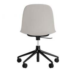 Normann Copenhagen Form Chair Swivel - 5 Wheel - Gas Lift - Warm Grey - Black Legs Shell Colour: Warm Grey, Leg Colour: Black - thumbnail 4