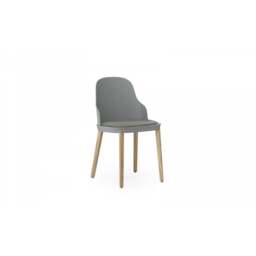 Normann Copenhagen Allez Chair - Grey - Lacquered Oak Legs - Grey/Ultra 41575 Leather Upholstered Seat Colour: Grey, Leg Colour: Lacquered Oak, Seat O - thumbnail 2