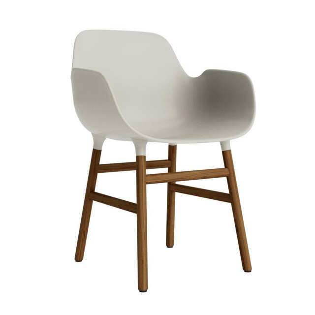 Normann Copenhagen Form Armchair - Light Grey - Walnut Legs Shell Colour: Light Grey, Leg Colour: Walnut - image 1