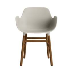 Normann Copenhagen Form Armchair - Light Grey - Walnut Legs Shell Colour: Light Grey, Leg Colour: Walnut - thumbnail 2
