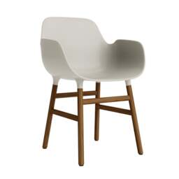 Normann Copenhagen Form Armchair - Light Grey - Walnut Legs Shell Colour: Light Grey, Leg Colour: Walnut - thumbnail 1