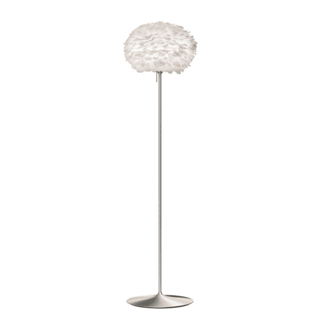 Umage Eos Floor Lamp - White Feather Eos Medium/Brushed Steel Sante Stand - image 1