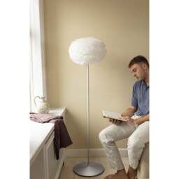 Umage Eos Floor Lamp - White Feather Eos Medium/Brushed Steel Sante Stand - thumbnail 2