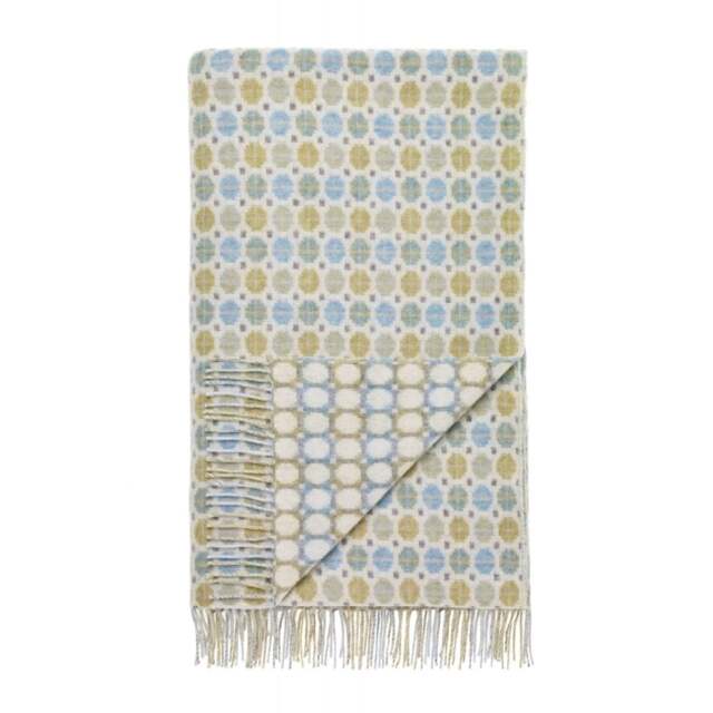 Bronte By Moon Milan Luxury Merino Lambswool Throw - Blue