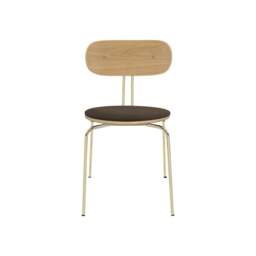 Umage Curious Dining Chair - Oak - Brass Legs - Mocca Cushion Leg Colour: Brass Legs, Colour: Mocca - thumbnail 2
