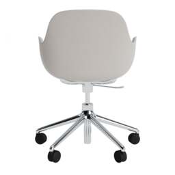 Normann Copenhagen Form Armchair Swivel - 5 Wheel - Gas Lift - Warm Grey - Aluminium Legs Shell Colour: Warm Grey, Leg Colour: Aluminium - thumbnail 4