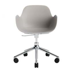 Normann Copenhagen Form Armchair Swivel - 5 Wheel - Gas Lift - Warm Grey - Aluminium Legs Shell Colour: Warm Grey, Leg Colour: Aluminium - thumbnail 2