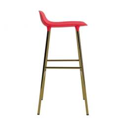 Normann Copenhagen Form Barstool - 75cm - Bright Red - Brass Legs Shell Colour: Bright Red, Leg Colour: Brass - thumbnail 3