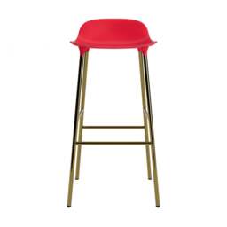 Normann Copenhagen Form Barstool - 75cm - Bright Red - Brass Legs Shell Colour: Bright Red, Leg Colour: Brass - thumbnail 2