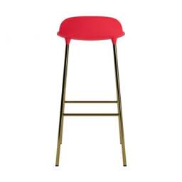 Normann Copenhagen Form Barstool - 75cm - Bright Red - Brass Legs Shell Colour: Bright Red, Leg Colour: Brass - thumbnail 4