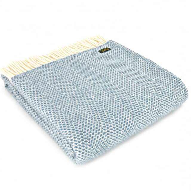 Tweedmill Textiles Pure New Wool Beehive Throw - Petrol Blue
