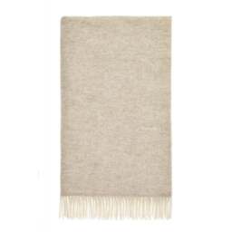 Bronte By Moon Pure Wool Herringbone Throw - Natural