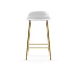 Normann Copenhagen Form Barstool - 65cm - White - Brass Legs Shell Colour: White, Leg Colour: Brass - thumbnail 2