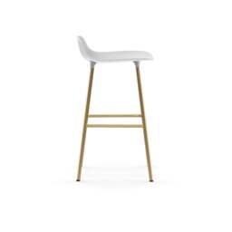 Normann Copenhagen Form Barstool - 65cm - White - Brass Legs Shell Colour: White, Leg Colour: Brass - thumbnail 3