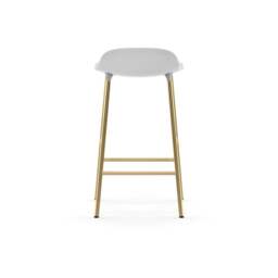 Normann Copenhagen Form Barstool - 65cm - White - Brass Legs Shell Colour: White, Leg Colour: Brass - thumbnail 4