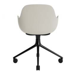 Normann Copenhagen Form Armchair Swivel - 4 Wheel - Light Grey - Black Legs Shell Colour: Light Grey, Leg Colour: Black - thumbnail 4