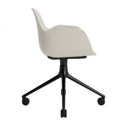 Normann Copenhagen Form Armchair Swivel - 4 Wheel - Light Grey - Black Legs Shell Colour: Light Grey, Leg Colour: Black - thumbnail 3