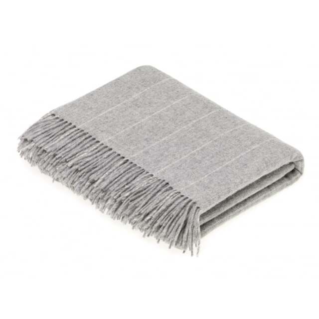 Bronte By Moon Luxury Lambswool Pinstripe Throw - Grey - image 1