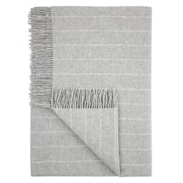 Bronte By Moon Luxury Lambswool Pinstripe Throw - Grey - thumbnail 3