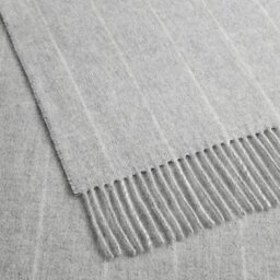 Bronte By Moon Luxury Lambswool Pinstripe Throw - Grey - thumbnail 4