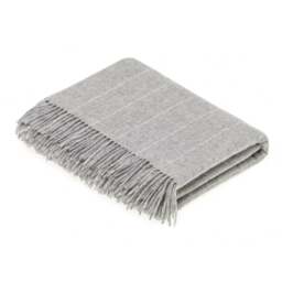 Bronte By Moon Luxury Lambswool Pinstripe Throw - Grey