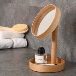 Wireworks Boutique Look Magnify Mirror - Oak Colour: Oak - thumbnail 7
