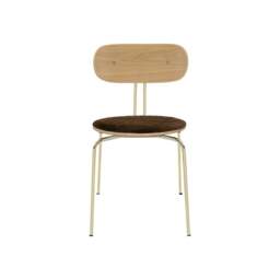 Umage Curious Dining Chair - Oak - Brass Legs - Teddy Brown Cushion Leg Colour: Brass Legs, Colour: Teddy Brown - thumbnail 2