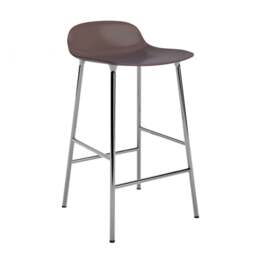 Normann Copenhagen Form Barstool - 65cm - Brown - Chrome Legs Shell Colour: Brown, Leg Colour: Chrome - thumbnail 1