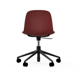 Normann Copenhagen Form Chair Swivel - 5 Wheel - Gas Lift - Red - Black Legs Shell Colour: Red, Leg Colour: Black - thumbnail 4