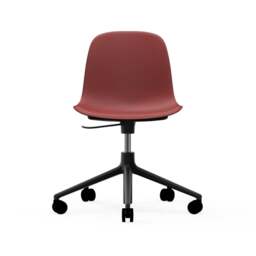 Normann Copenhagen Form Chair Swivel - 5 Wheel - Gas Lift - Red - Black Legs Shell Colour: Red, Leg Colour: Black - thumbnail 2