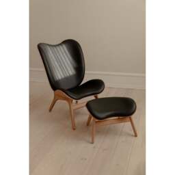 Umage A Conversation Piece Armchair - Tall - Oak - Hope Leather Black Wood: Oak, Colour: Black - thumbnail 3