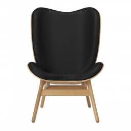 Umage A Conversation Piece Armchair - Tall - Oak - Hope Leather Black Wood: Oak, Colour: Black - thumbnail 2