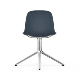 Normann Copenhagen Form Chair Swivel - 4 Leg - Blue - Aluminium Legs Shell Colour: Blue, Leg Colour: Aluminium - thumbnail 4