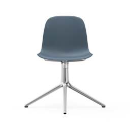 Normann Copenhagen Form Chair Swivel - 4 Leg - Blue - Aluminium Legs Shell Colour: Blue, Leg Colour: Aluminium - thumbnail 2