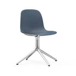Normann Copenhagen Form Chair Swivel - 4 Leg - Blue - Aluminium Legs Shell Colour: Blue, Leg Colour: Aluminium - thumbnail 1