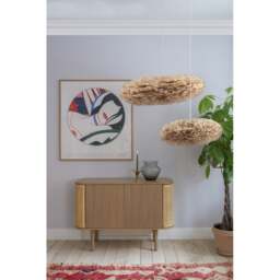 Umage Eos Esther Feather Pendant Shade - Light Brown - Large with White Rosette Cord Set With or Without Cord Set: With White Rosette Cord Set - thumbnail 4