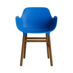 Normann Copenhagen Form Armchair - Bright Blue - Walnut Legs Shell Colour: Bright Blue, Leg Colour: Walnut - thumbnail 2