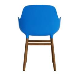 Normann Copenhagen Form Armchair - Bright Blue - Walnut Legs Shell Colour: Bright Blue, Leg Colour: Walnut - thumbnail 4