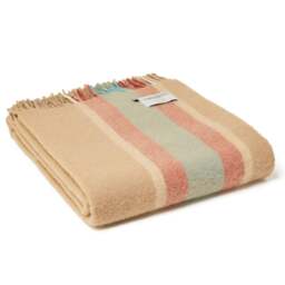 Tweedmill Textiles College Stripe Pure New Wool Throw - Spearmint - thumbnail 1