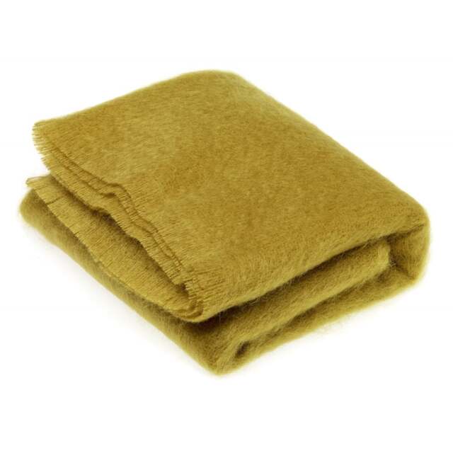 Bronte By Moon Luxury Mohair Throw - Burnt Gold Colour: Burnt Gold