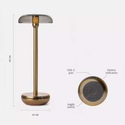 Humble Air Wireless Table Light - Gold - Frosted Shade - thumbnail 4