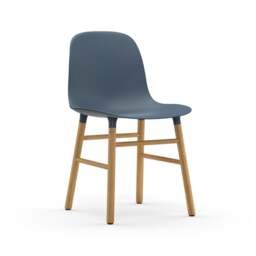 Normann Copenhagen Form Chair - Blue - Oak Legs Shell Colour: Blue, Leg Colour: Oak - thumbnail 1