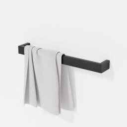 Wireworks Slimline Single Towel Rail - 60cm - Dark Oak - thumbnail 2