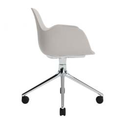Normann Copenhagen Form Armchair Swivel - 4 Wheel - Warm Grey - Aluminium Legs Shell Colour: Warm Grey, Leg Colour: Aluminium - thumbnail 3