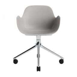 Normann Copenhagen Form Armchair Swivel - 4 Wheel - Warm Grey - Aluminium Legs Shell Colour: Warm Grey, Leg Colour: Aluminium - thumbnail 2